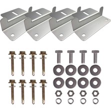 Gfc Life Store Paneli Montajı Z Braketleri Hafif Alüminyum Korozyonsuz Yapı Karavanlar, Römorklar, Tekneler, Yatlar, Duvar ve Diğer Kapalı Gird Çatı Montajı, Bir Set 4 Adet, Gri