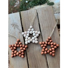 SSCglow 3 'lü Set Dekoratif Renkli Ahşap Boncuk Yıldız, Kapı Süsü