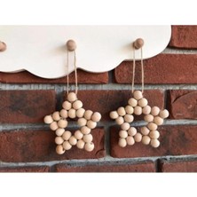 SSCglow Dekoratif Ahşap Boncuklu Yıldız 2'li Set