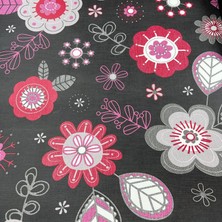 AYZUN Siyah Pembe Çiçek Desen Duvar Kağıdı 12058853