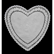 Yağmur Ambalaj Dantel Kağıt Kalp Desenli-Pasta Danteli-Servis Altlığı 28CM (20ADET)