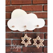 SSCglow Dekoratif Ahşap Boncuklu Yıldız 2'li Set