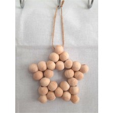 SSCglow Dekoratif Ahşap Boncuklu Yıldız Büyük Boy, Kapı Duvar Mutfak Bebek Odası Süsü