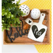 SSCglow Kahve Köşesi Askı Süsü Tea Mutfak Dolap Beyaz