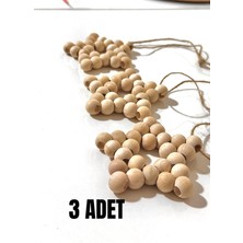 SSCglow Dekoratif Ahsap 9cm -3 Lü Set Yildiz Mutfak Salon Balkon Çocuk Bebek Odasi Duvar Süsü Kapi Süsü