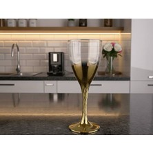 Rova Tr Lüks Titanyum Kaplama Altın Ayaklı Cam Bardak Seti – 6 Adet