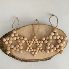 SSCglow 3'lü Dekoratif Ahşap Boncuk Yıldız, Kapı Süsü, Çocuk Odası Süsü S-4