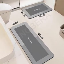 Nobera 2'li Ultra Emici Kaymaz Banyo Paspası Seti – 40X60 cm & 40X120 cm