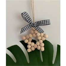 SSCglow Dekoratif 5'köşeli Ahşap Boncuklu Yıldız, Kapı Duvar Mutfak Bebek Odası Bohem Süs