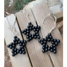 SSCglow 3 'lü Set Dekoratif Renkli Ahşap Boncuk Yıldız, Kapı Süsü, Renkli Yıldız, Cocuk Odası,mutfak