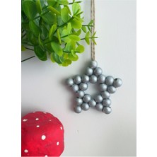 SSCglow Dekoratif Ahşap Boncuklu Gold/gümüş Yıldız Mutfak Salon Balkon Bebek Odası Duvar Süsü Kapı Süsü