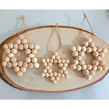 SSCglow 3'lü Dekoratif Ahşap Boncuk Yıldız, Kapı Süsü, Çocuk Odası Süsü S-1