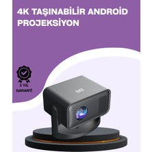 Karahanbey Dahili Hoparlörlü ve Uzun Ömürlü LED Lambalı Akıllı Projektör