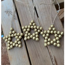 SSCglow 3 'lü Set Dekoratif Renkli Ahşap Boncuk Yıldız, Kapı Süsü, Renkli Yıldız, Cocuk Odası,mutfak