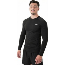 Musclecloth Tech Uzun Kollu T-Shirt Siyah