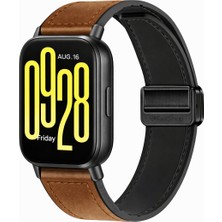 MMP Shop Xiaomi Redmi Watch 5 Active / Watch 5 Lite Uyumlu Manyetik Tokalı Suni Deri Kordon