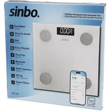 Vanch Yağ Ölçerakıllı Bluetooth Cam Baskül Pilli 180KG/50GR 28X28CM 8-Kişi Hafıza LCD Ekran Gösterge SBS-4467 (5264)