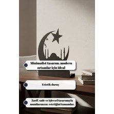 Grandmix Dekoratif Metal Ay Yıldız Cami Silüetli 3'lü Mumkluk Şamdan