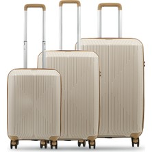 GROUND Sirius 3'lü Valiz Seti Kemik-Gold - 10728