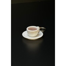 Alvina Atölye 6 Adet Mini Kahve Fincanı Tasarımlı Anahtarlık Seti - Gerçekçi Kahve Figürlü Çanta Aksesuarı