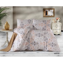 Vionetta Ranforce % 100 Pamuk Gizem Bej Lastikli Çarşaflı 2 Yastıklı Tek Kişilik Nevresim Takımı