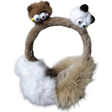 Aware Time Çocuk Peluş Figürlü Kışlık Kısa Kulaklık