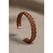 Kadın Bakır Bileklik Örgü Model Otantik Vintage %100 Has Bakır Bileklik