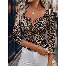 Kadın Uzun Kollu Kruvaze Yakalı Dantelli Kısa Viskon Bluz