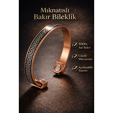 Manyetik Saf Bakır Bileklik Ayarlanabilir Mıknatıslı Model Erkek Kadın Bakır Bileziği Desenli