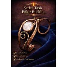 Kadın Bakır Bileklik Doğal Taşlı Otantik Model Bilezik Her Bileğe Uygun