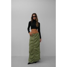 Büzgü Detay Maxi Etek