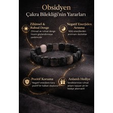 Doğal Taş Obsidyen Çakra Bilekliği Negatif Enerji Koruyucu El Yapımı Erkek Bileklik
