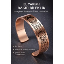 Erkek Kadın Bakır Bileklik Süleyman Mührü Işlemeli Desenli Bakır Bileklik