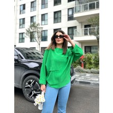 Kadın Yarasa Kol Aerobin Kumaş Bluz