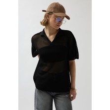 Polo Yaka Transparant-Shirt