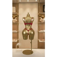 Noiverse Deri Tül Sütyen Tanga Takım - Kapsız - Fashion - 2711 - Kırmızı