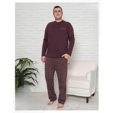 Pijamoni Erkek Battal Düğme Yaka Penye Uzun Kol  Pijama Takımı 6720/18 - 1 Adet