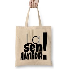 Toyaso La Sen Hayırdır Karadeniz Beyaz Bez Çanta Uzun Saplı Alışveriş Çantası Plaj Çantası