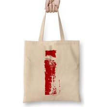 Toyaso I Harfi Beyaz Bez Çanta Uzun Saplı Alışveriş Çantası Plaj Çantası