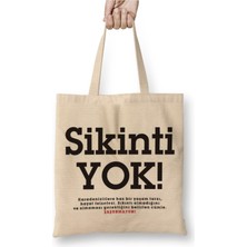 Toyaso Sikinti Yok Karadeniz Beyaz Bez Çanta Uzun Saplı Alışveriş Çantası Plaj Çantası