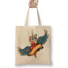 Toyaso Amor Kutsal Kalp Melek Aşk Love Beyaz Bez Çanta Uzun Saplı Alışveriş Çantası Plaj Çantası