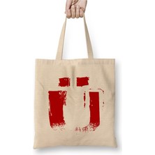 Toyaso Ü Harfi Beyaz Bez Çanta Uzun Saplı Alışveriş Çantası Plaj Çantası