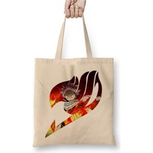 Toyaso Natsu Dragneel Anime Manga Fairy Tail 01 Bez Çanta Uzun Saplı Alışveriş Çantası Plaj Çantası
