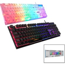 Vanch EVEREST KB-24  GÖKKUŞAĞI IŞIKLI   USB KABLOLU  OYUNCU KLAVYE  155CM KABLO (5264)