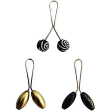 Royaleks 3 Adet Tesettür Eşarp ve Şal Klipsi Sarı Siyah Siyah Desenli