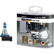 Wolfram 29316 Nv - Ampul 12V H16 19 PGJ19-3 Nıght Vısıon 150 Fazla 20 Beyaz Işık
