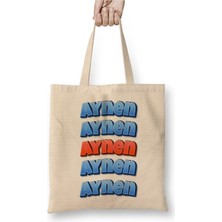 Toyaso Aynen Aynen Aynen Komik Beyaz Bez Çanta Uzun Saplı Alışveriş Çantası Plaj Çantası