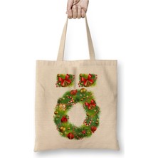 Toyaso Yeni Yıl Yılbaşı Özel Ö Harfli Mutlu Yıllar Bez Çanta Uzun Saplı Alışveriş Çantası Plaj Çantası