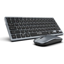 Gfc Life Store Kablosuz Klavye Mouse Seti - Bluetooth 3.0/5.0 + 2.4g, Şarjlı 180MAH Klavye & 500MAH, Sessiz Tuş, 4d Mouse, 78 Tuş, 10M Menzil, Pc, Mac, Ios, Android Uyumlu, Ultra Ince, Hafif