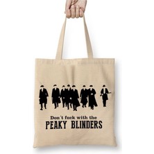 Toyaso Peaky Blinders A Little Bit Of Tommy Beyaz Bez Çanta Uzun Saplı Alışveriş Çantası Plaj Çantası